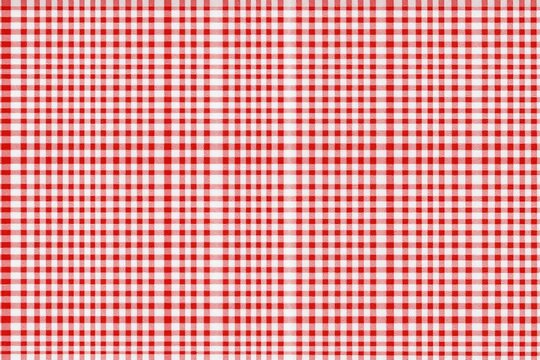a red and white gingham checkered tablecloth