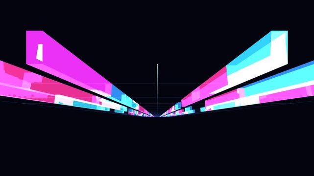 neon superhighway data trails 3d