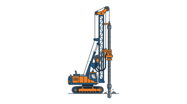 Heavy duty drilling rig machine for construction industry.