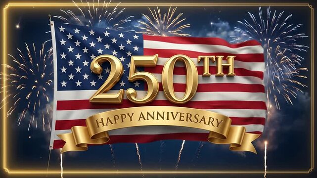 Celebrating the 250th American Independence Anniversary with Fireworks and Patriotism