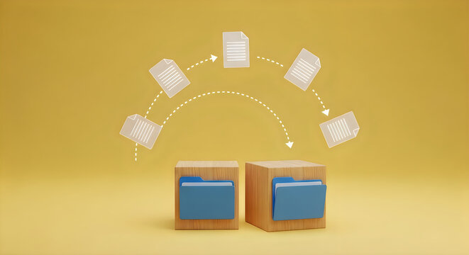 Digital file transfer and data migration concept