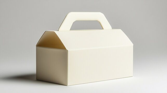 White carryout box, studio shot, blank, packaging, food delivery