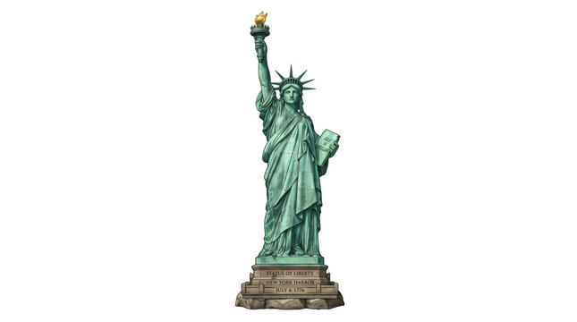 Statue of liberty isolated on transparent background