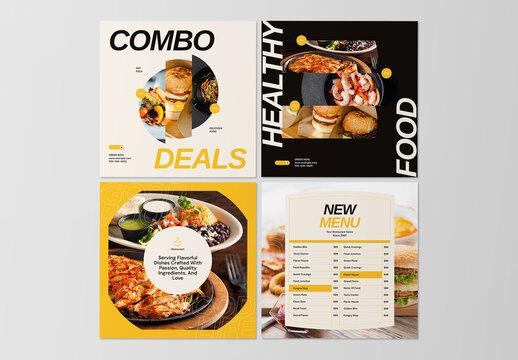 Food Social Media Post Template Set