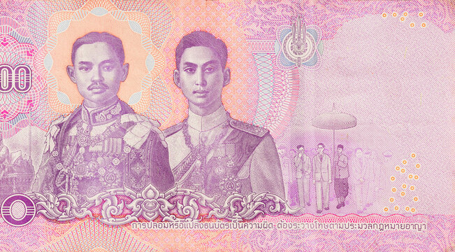 Thai monetary unit 500 baht cash new design released by Bank of Thailand.