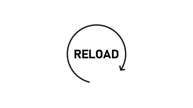 reload button with circular arrow icon in outlined style on white background .