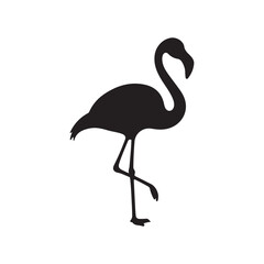 flamingo bird isolated on white background. Elegant tropical bird icon suitable for wildlife, nature, travel, logo, and minimal design projects. © Taufikur