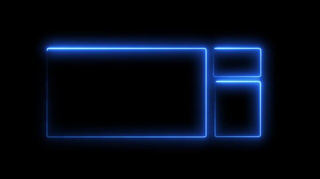 Live streaming neon text frame animation. box neon frame live streaming game live Stream overlay animation.