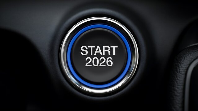 Start 2026 button representing new year goals and future planning