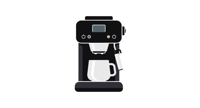 Modern coffee maker with digital display.