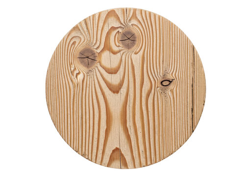 Round wooden board texture with natural grain pattern