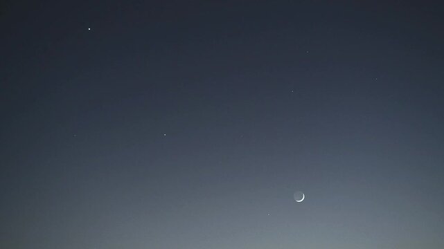 Beautiful Cosmic Scene of Moon and Planets in Stellar Conjunction