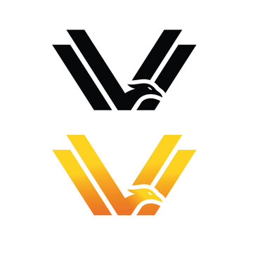 the concept of the letter V phoenix or bird is very nice and elegant