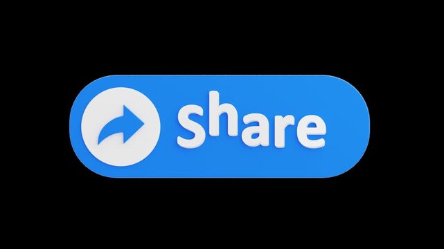 3D Share Button | Alpha Channel