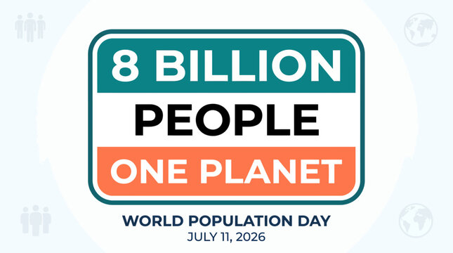 World Population Day 2026 Banner 8 Billion People One Planet