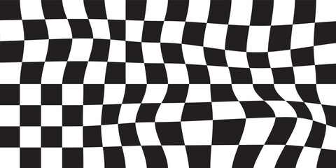 Obraz premium Black and white checkered seamless pattern. Endless background. Racing flag texture