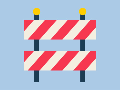 Road barricade icon. Traffic icon. Flat vector icon concept.