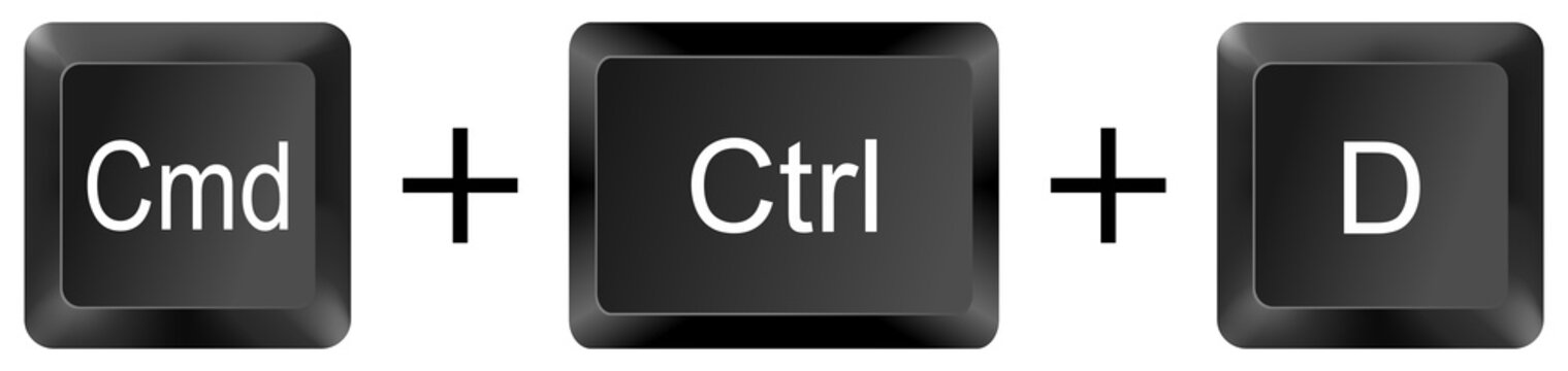 command control D computer keyboard shortcut key button 3d icon symbol sign isolated on white background