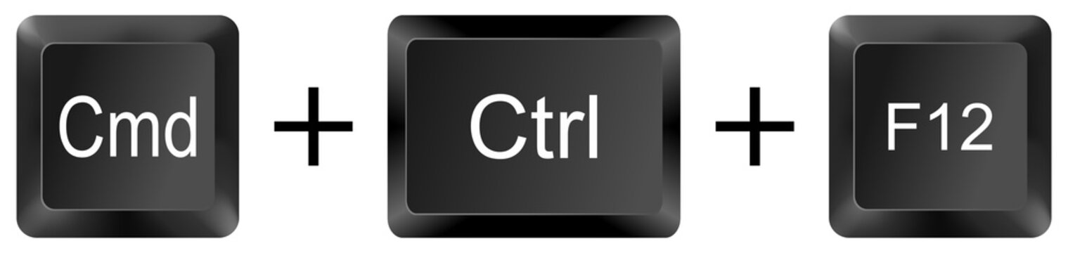 command control f12 computer keyboard shortcut key button 3d icon symbol sign isolated on white background