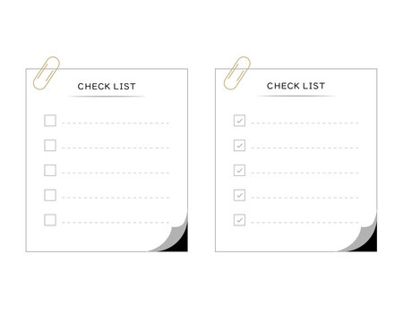 Paper clip check list template vector
