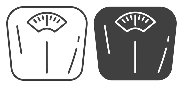 Weight scale icon set vector illustration ai featuring simple bathroom equipment, body weight measurement symbols, health monitoring tools, wellness tracking, fitness concepts, and transparent backgro