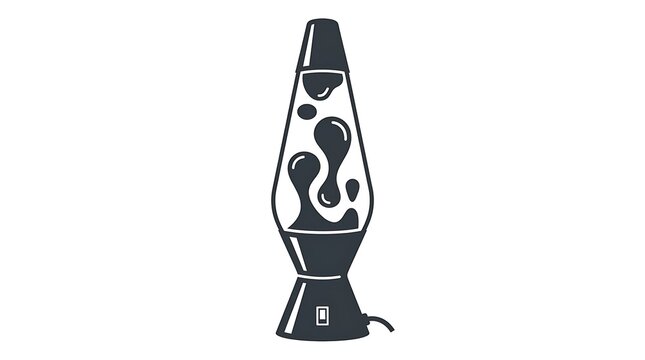 Retro lava lamp illustration with flowing melted wax silhouette