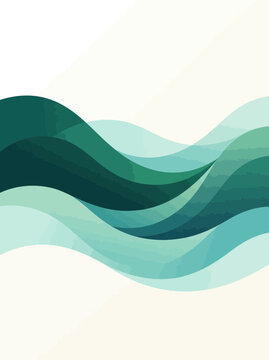 Abstract teal and green fluid wave background with topographic lines, abstract