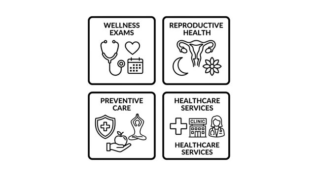 Healthcare services and wellness preventive care icons with healthcare, wellness