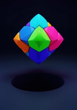 A geometric cube teetering dangerously on a narrow edge above a deep, shadowy void, symbolizing potential failure and high-stakes risk management, shape, challenge, unstable