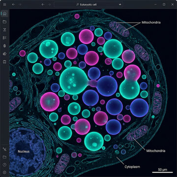 Microscopic Bio-Nanostructure Vesicle Network with Fluorescent Bubbles