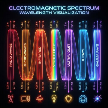 Electromagnetic Spectrum Wavelength Visualization