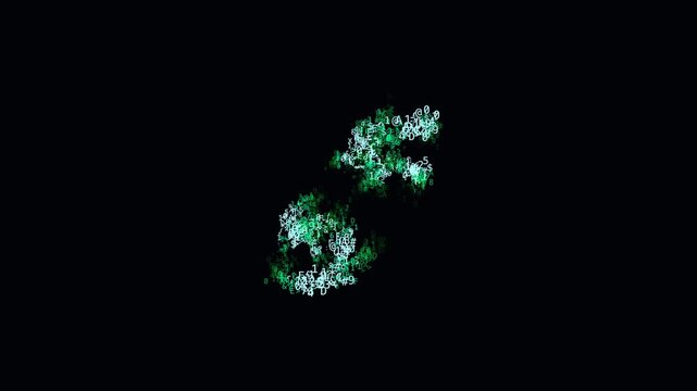 cybernetic ascii matrix hologram 3d