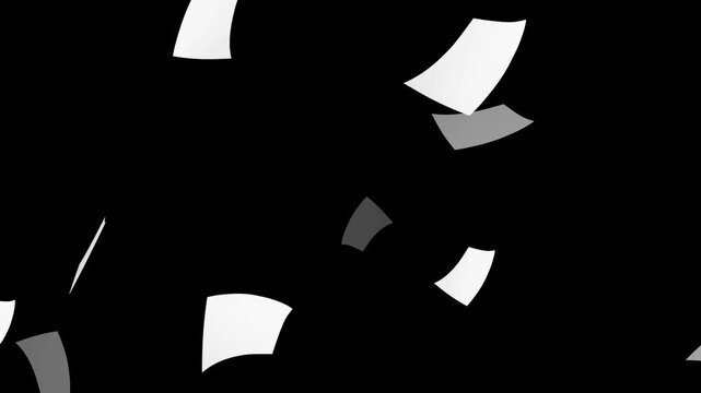 Sheets documents falling. Cinematic 3d rendering animation, White paper animation flying,
Blank paper sheets falling down, Drowned in Paperwork with too much Work. Blank white pages falling 