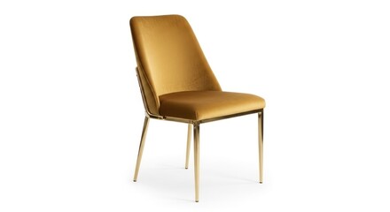Obraz premium Modern gold velvet dining chair.
