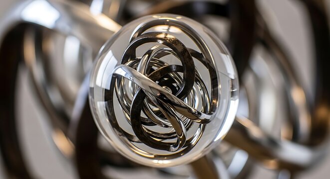Close-up of shiny metal trumpet valve.