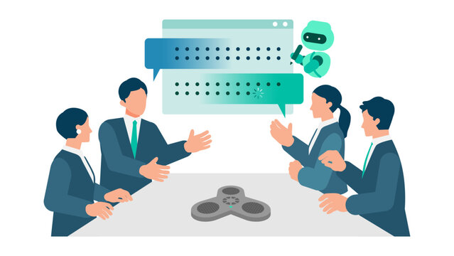 Boost corporate efficiency with an innovative AI assistant that seamlessly transcribes the voice of four professionals in a conference room to deliver automated minutes and key action items instantly