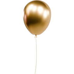 Golden metallic balloon 3D render isolated party decoration © Katlyn Design