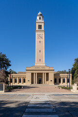 Obraz premium Baton Rouge, Louisiana, USA - February 13, 2022: Memorial Tower located on the campus of Louisiana State University in Baton Rouge, Louisiana, USA. 