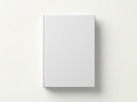 Blank white book cover mockup isolated on white background