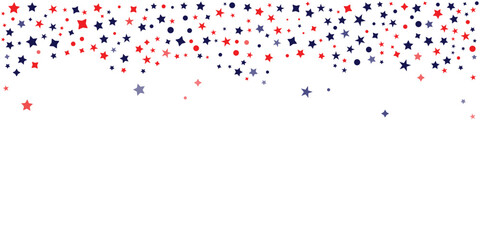 Red and blue stars border background vector illustration for happy new year, 4th of july, independence day, labor day, party events, greeting cards, posters and websites, transparent png © Solayman