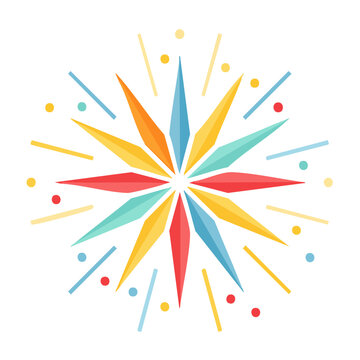 Colorful firework burst vector graphic