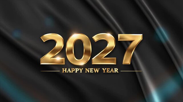 Happy New Year's graphic for 2027 animation create a sophisticated