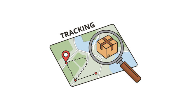 Logistics and delivery concept with tracking.