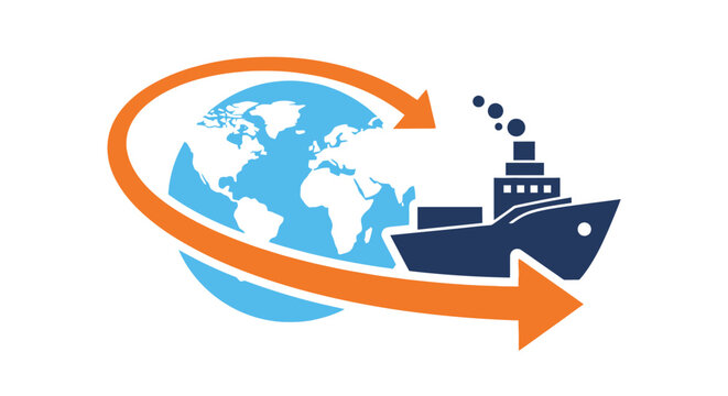 Global shipping and transportation concept.