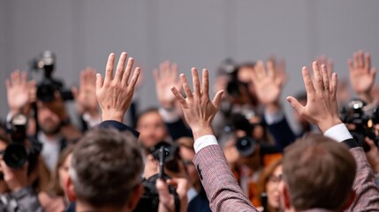 Fototapeta premium Football Press Conference Media Coverage
