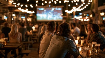 Fototapeta premium Outdoor Beer Garden Football Viewing Event