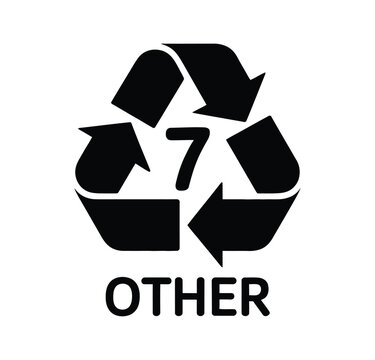 Plastic recycle code 7 icon vector, other plastic recycling symbol for packaging, waste management and sustainability.