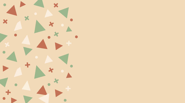 Abstract geometric pattern with triangles and crosses on a beige background