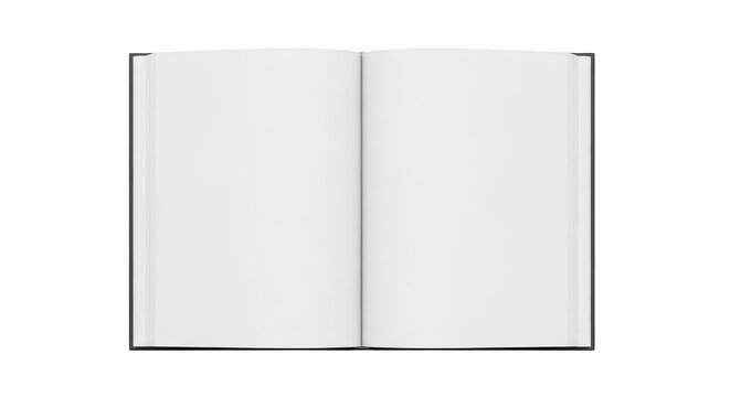 Open book with blank pages for writing isolated on transparent background