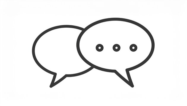Simple line art speech bubbles conversation icon